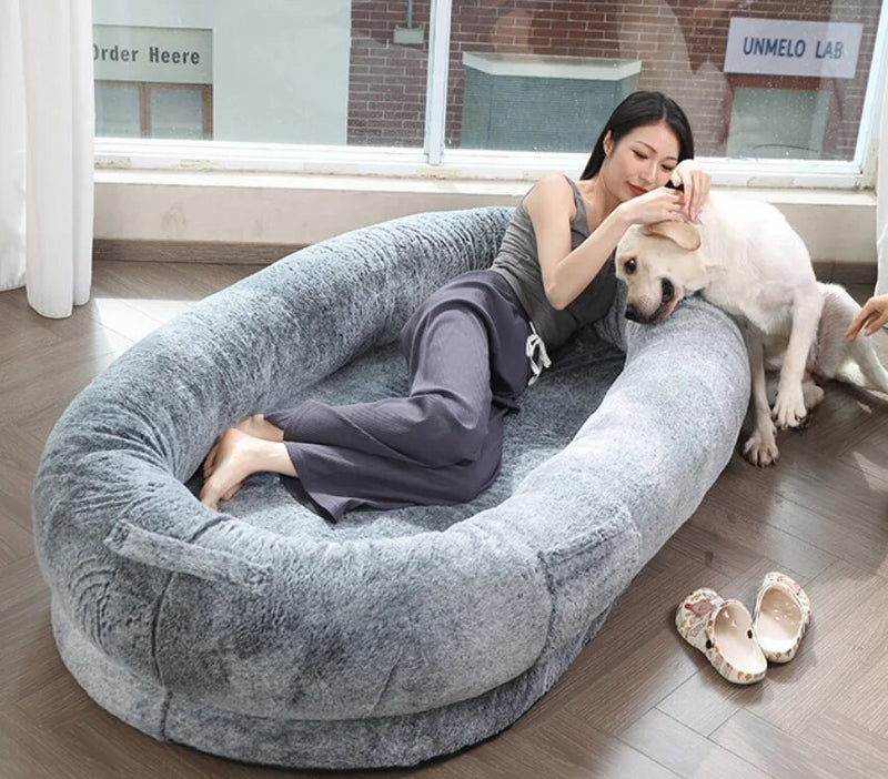 Factory direct sale Human dog bed Human size washable faux fur human dog bed for you and pets human dog beds.