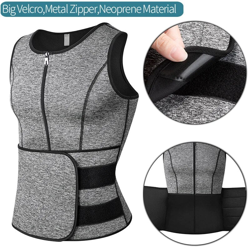 Men Waist Trainer Sauna Vest Fitness Corset Abdomen Slimming Body Shaper Belly Reducing Shapewear Burn Fat Shirt Trimmer Belt