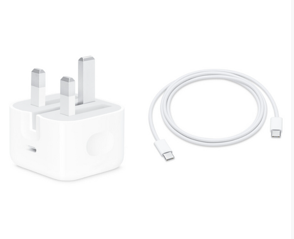 Apple 20W Mains Charger and USB-C to USB-C cable UK