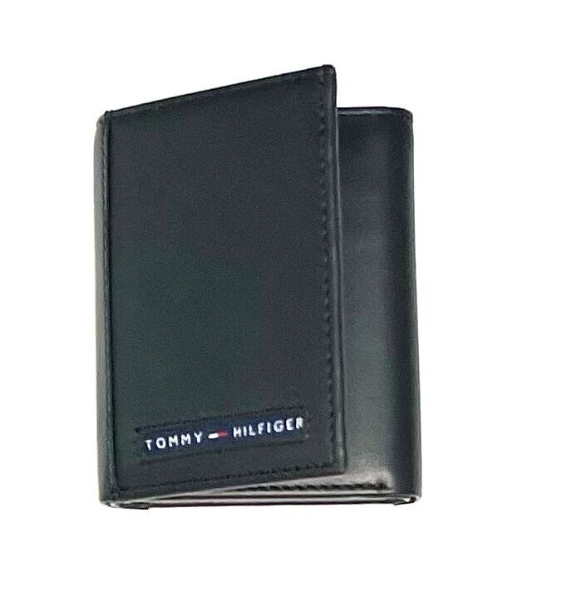 Tommy Hilfiger Men's Leather Trifold RFID Protected 31HP220125 Black UK