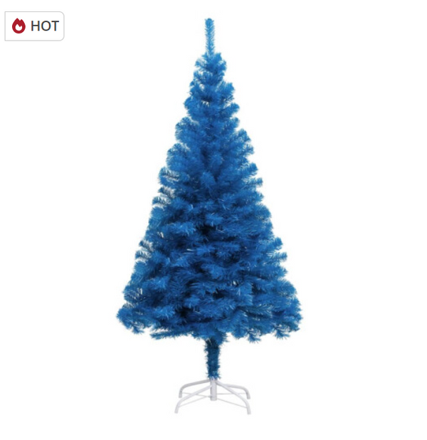 vidaXL Artificial Christmas Tree with Stand Blue 180 cm PVC Seasonal Ornament UK