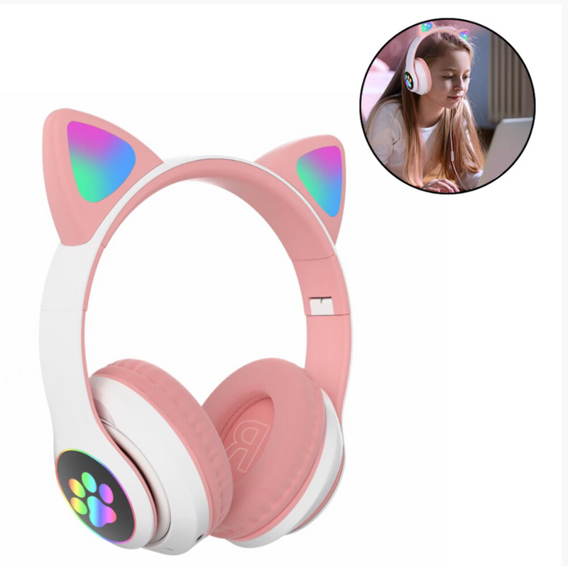 Wireless Noise Cancelling Over-Ear Headphones, Built-in Microphone, Headphones Cat Ear Wireless Headphones UK