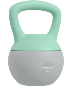 SPORTNOW 8KG Kettlebell with Soft Body and Non-Slip Handle, Grey and GreenUK