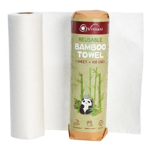 Vinsani® Reusable Bamboo Towels – 20 Sheets of Super Strong Ultra Absorbent & Eco-Friendly Towels