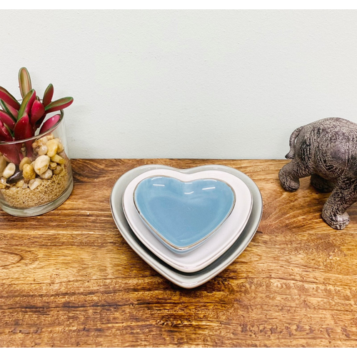 Set of 3 Heart Trinket Dishes