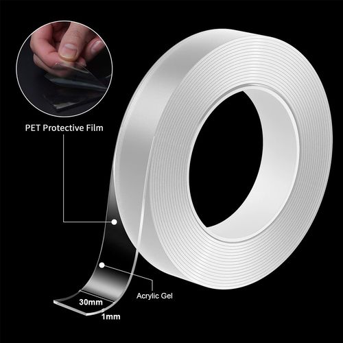 10M Nano Double Sided Tape Heavy Duty Transparent Adhesive Strips Strong Sticky Multipurpose Reusable Waterproof Mounting Tape