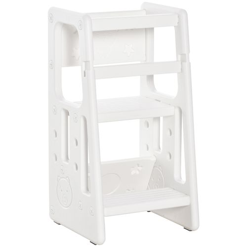 Kids Step Stool Adjustable Standing Platform Toddler Kitchen Stool HOMCOM UK