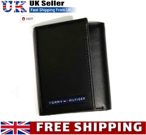 Tommy Hilfiger Men's Leather Trifold RFID Protected 31HP220125 Black UK